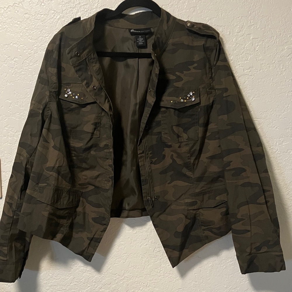 Lane Bryant Camouflage Jacket with Studded Details